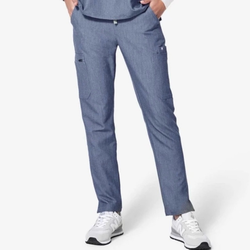 FIGS Yola Skinny Scrub Pants‎ Color Heather Denim Size XS NWT